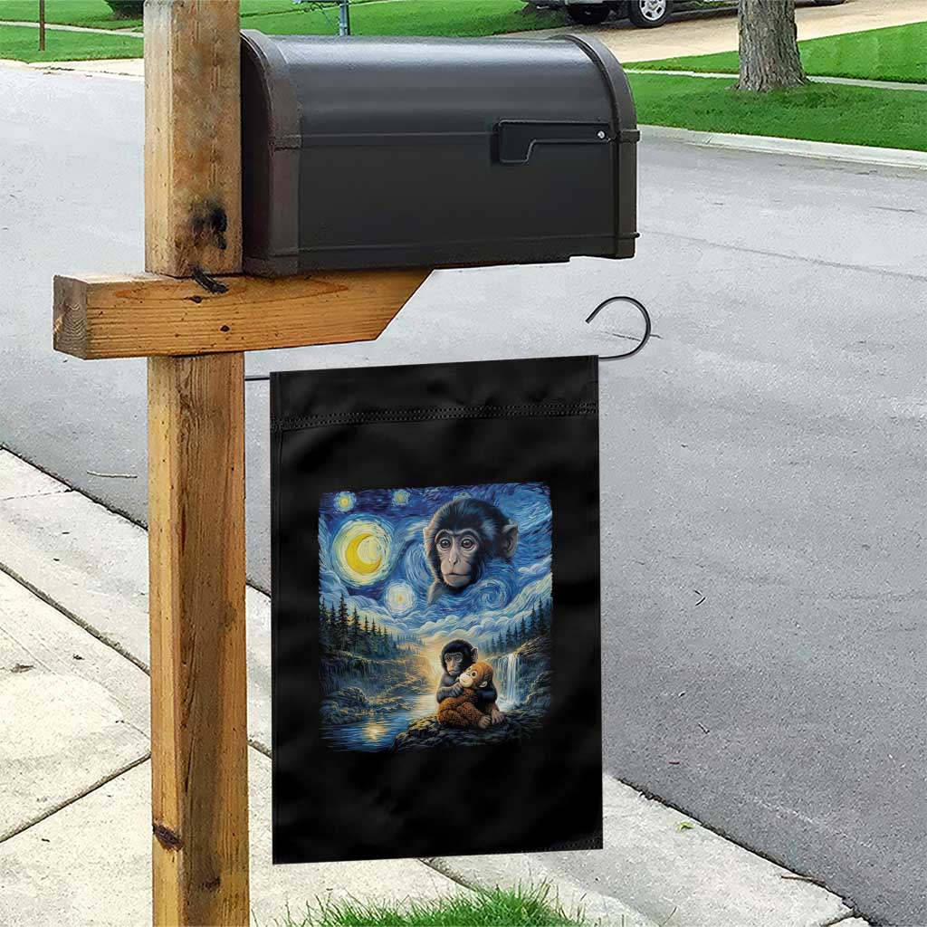 Punch Mokey Garden Flag Viral Baby Monkey Starry Night Van Gogh TS14 Print Your Wear