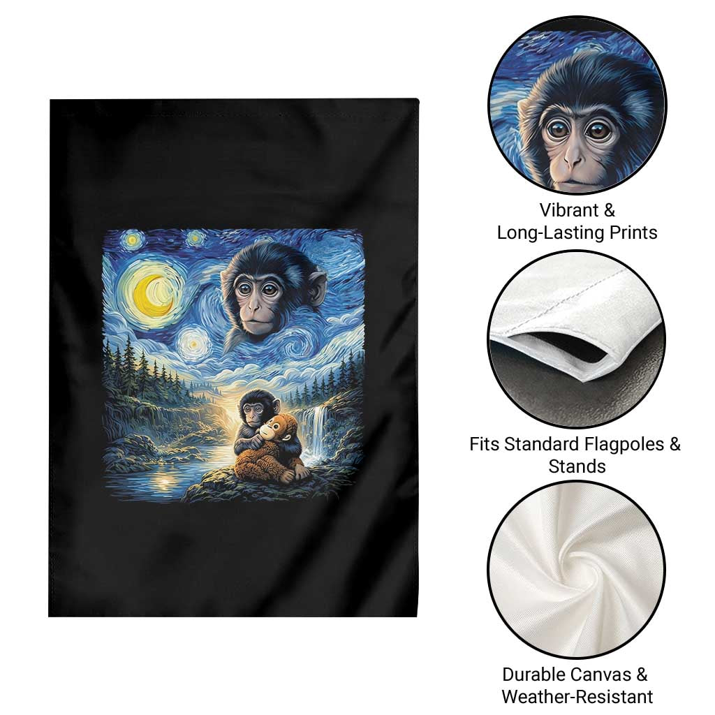 Punch Mokey Garden Flag Viral Baby Monkey Starry Night Van Gogh TS14 Print Your Wear