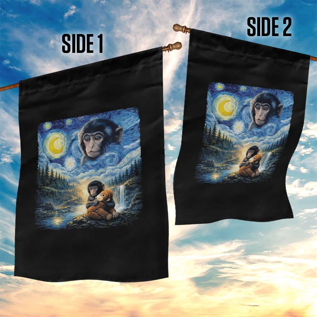 Punch Mokey Garden Flag Viral Baby Monkey Starry Night Van Gogh TS14 Print Your Wear