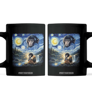 Punch Mokey Coffee Mug Viral Baby Monkey Starry Night Van Gogh TS14 Black Print Your Wear