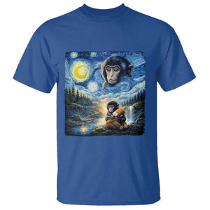 Punch Mokey T Shirt Viral Baby Monkey Starry Night Van Gogh TS14 Royal Blue Print Your Wear