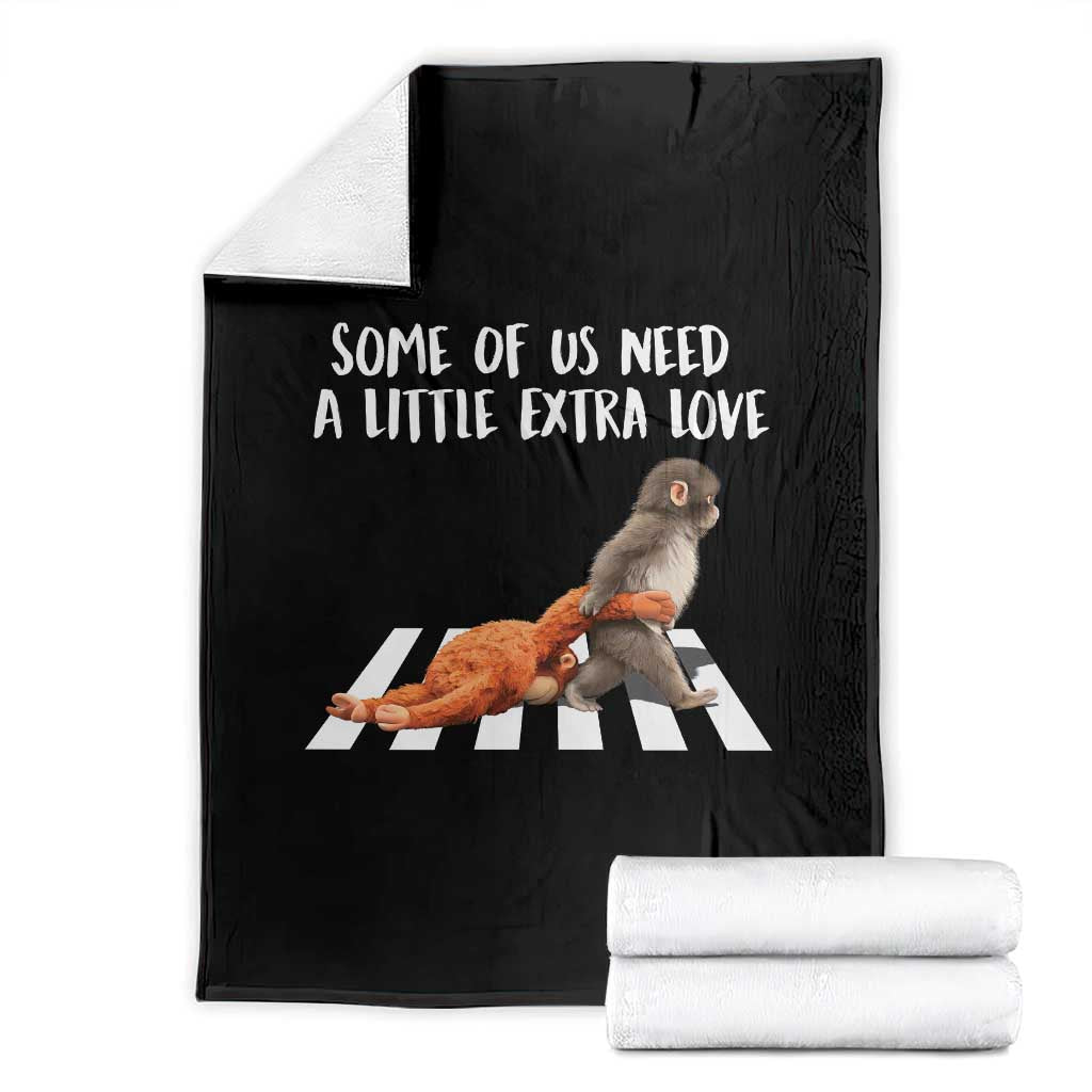 Punch Mokey Meme Throw Blanket Some Of Us Need a Little Extra Love TS14 Black Print Your Wear