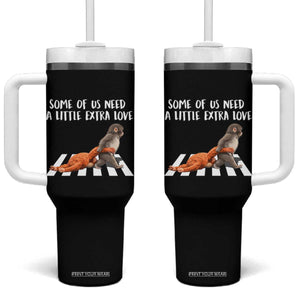 Punch Mokey Meme Tumbler With Handle Some Of Us Need a Little Extra Love TS14 One Size: 40 oz Black Print Your Wear