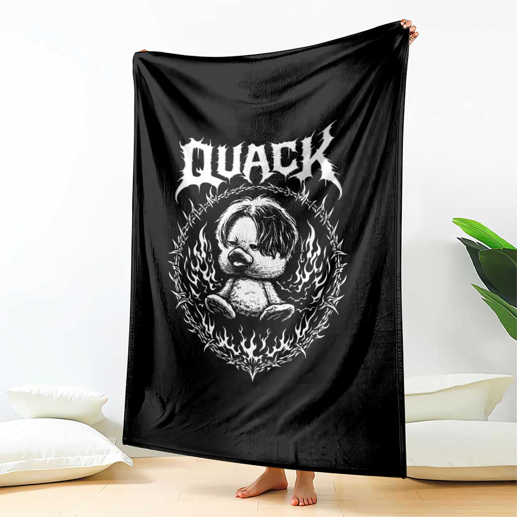 Funny Duck Metal Concert Throw Blanket Rock Music Quack Meme TS14 Print Your Wear