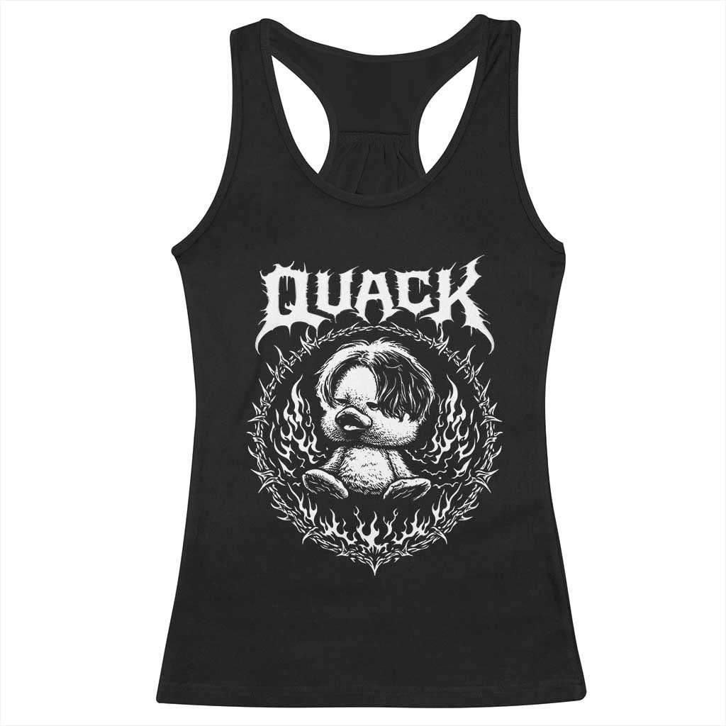 Funny Duck Metal Concert Racerback Tank Top Rock Music Quack Meme TS14 Black Print Your Wear