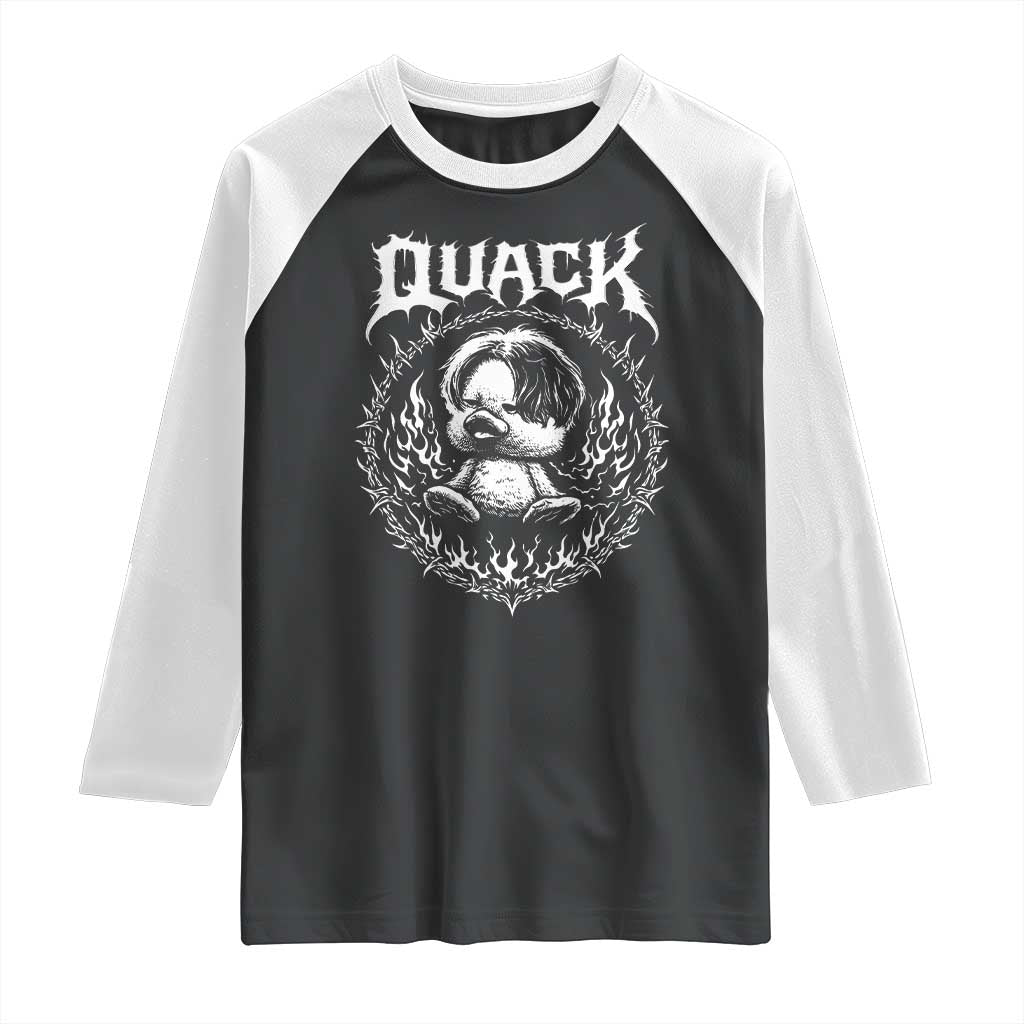 Funny Duck Metal Concert Raglan Shirt Rock Music Quack Meme TS14 Black White Print Your Wear