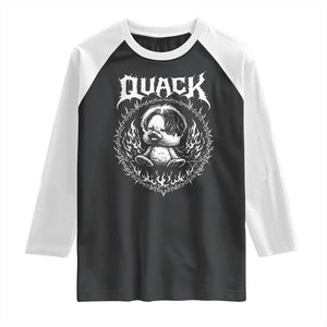Funny Duck Metal Concert Raglan Shirt Rock Music Quack Meme TS14 Black White Print Your Wear