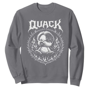 Funny Duck Metal Concert Sweatshirt Rock Music Quack Meme TS14 Charcoal Print Your Wear
