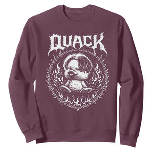 Funny Duck Metal Concert Sweatshirt Rock Music Quack Meme TS14 Maroon Print Your Wear