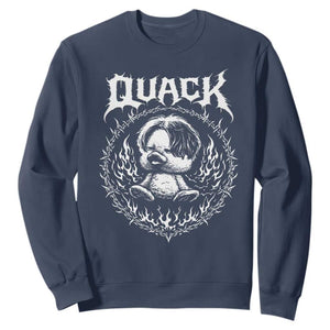 Funny Duck Metal Concert Sweatshirt Rock Music Quack Meme TS14 Navy Print Your Wear
