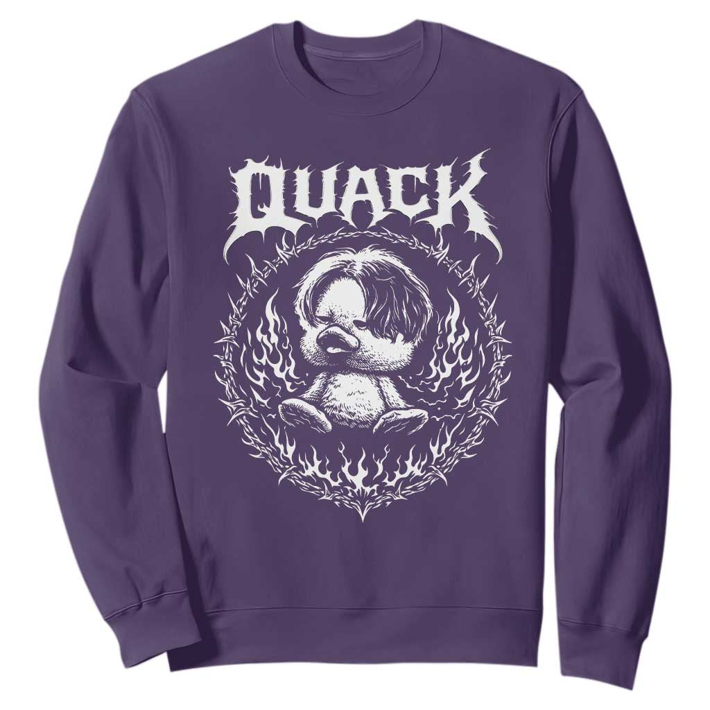 Funny Duck Metal Concert Sweatshirt Rock Music Quack Meme TS14 Purple Print Your Wear