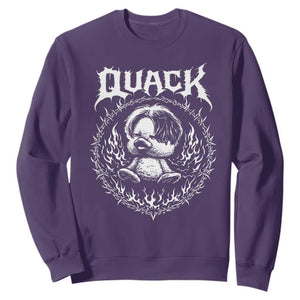 Funny Duck Metal Concert Sweatshirt Rock Music Quack Meme TS14 Purple Print Your Wear