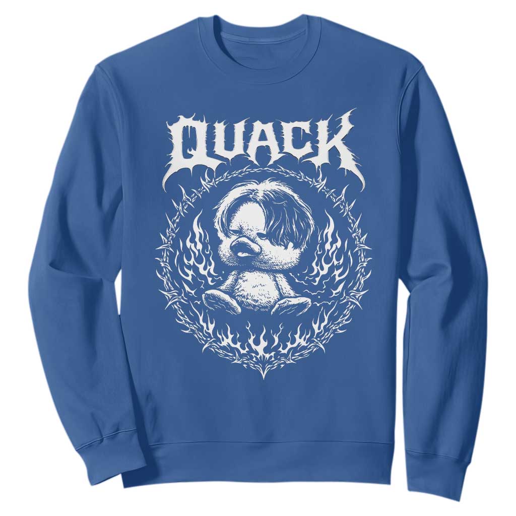 Funny Duck Metal Concert Sweatshirt Rock Music Quack Meme TS14 Royal Blue Print Your Wear