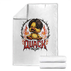 Funny Duck Metal Concert Throw Blanket Rock Band Quack Meme TS14 White Print Your Wear