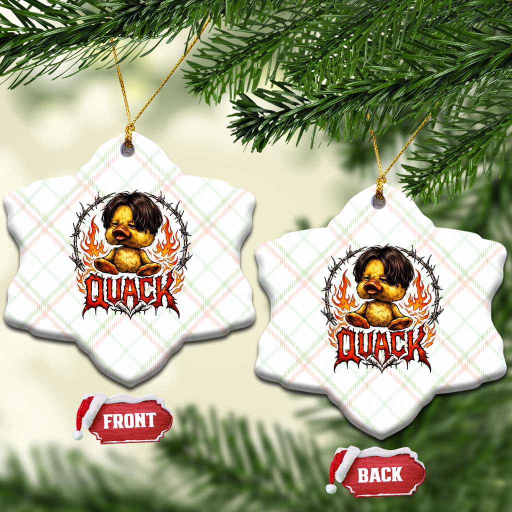 Funny Duck Metal Concert Ceramic Ornament Rock Band Quack Meme TS14 Print Your Wear