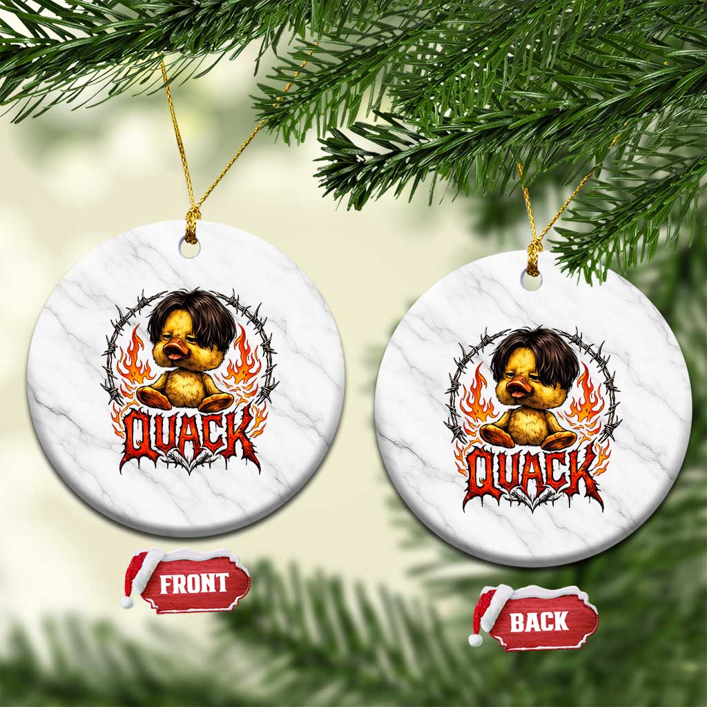 Funny Duck Metal Concert Ceramic Ornament Rock Band Quack Meme TS14 1pc White Marble Print Your Wear