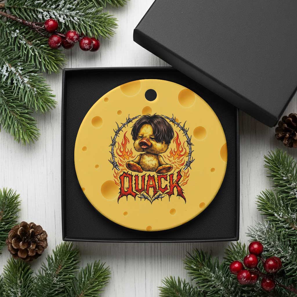 Funny Duck Metal Concert Ceramic Ornament Rock Band Quack Meme TS14 1pc Yellow Cheese Print Your Wear