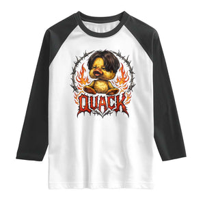 Funny Duck Metal Concert Raglan Shirt Rock Band Quack Meme TS14 White Black Print Your Wear