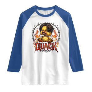 Funny Duck Metal Concert Raglan Shirt Rock Band Quack Meme TS14 White Royal Print Your Wear