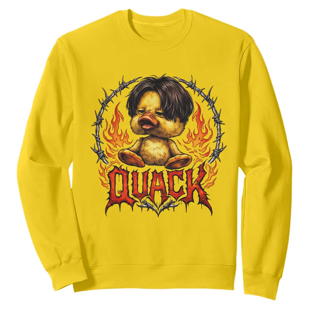 Funny Duck Metal Concert Sweatshirt Rock Band Quack Meme TS14 Daisy Print Your Wear