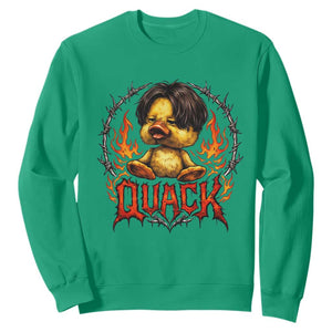 Funny Duck Metal Concert Sweatshirt Rock Band Quack Meme TS14 Irish Green Print Your Wear