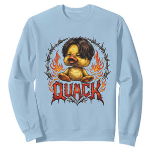 Funny Duck Metal Concert Sweatshirt Rock Band Quack Meme TS14 Light Blue Print Your Wear