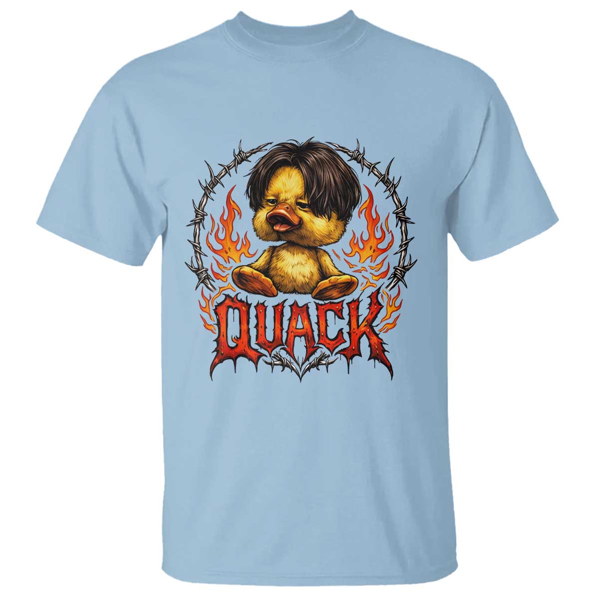 Funny Duck Metal Concert T Shirt Rock Band Quack Meme TS14 Light Blue Print Your Wear