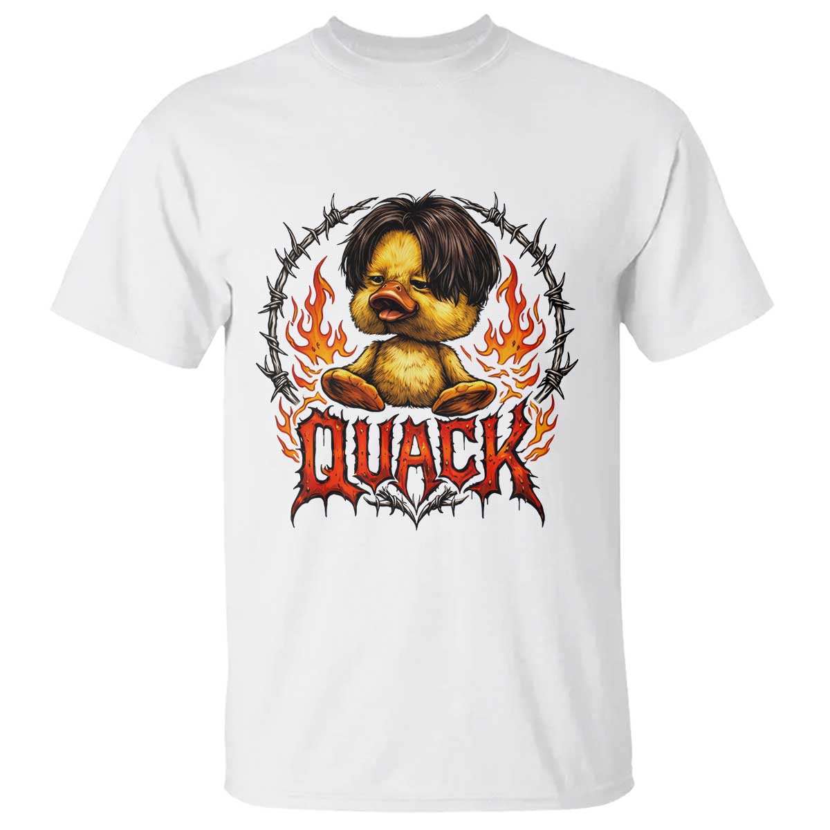 Funny Duck Metal Concert T Shirt Rock Band Quack Meme TS14 White Print Your Wear