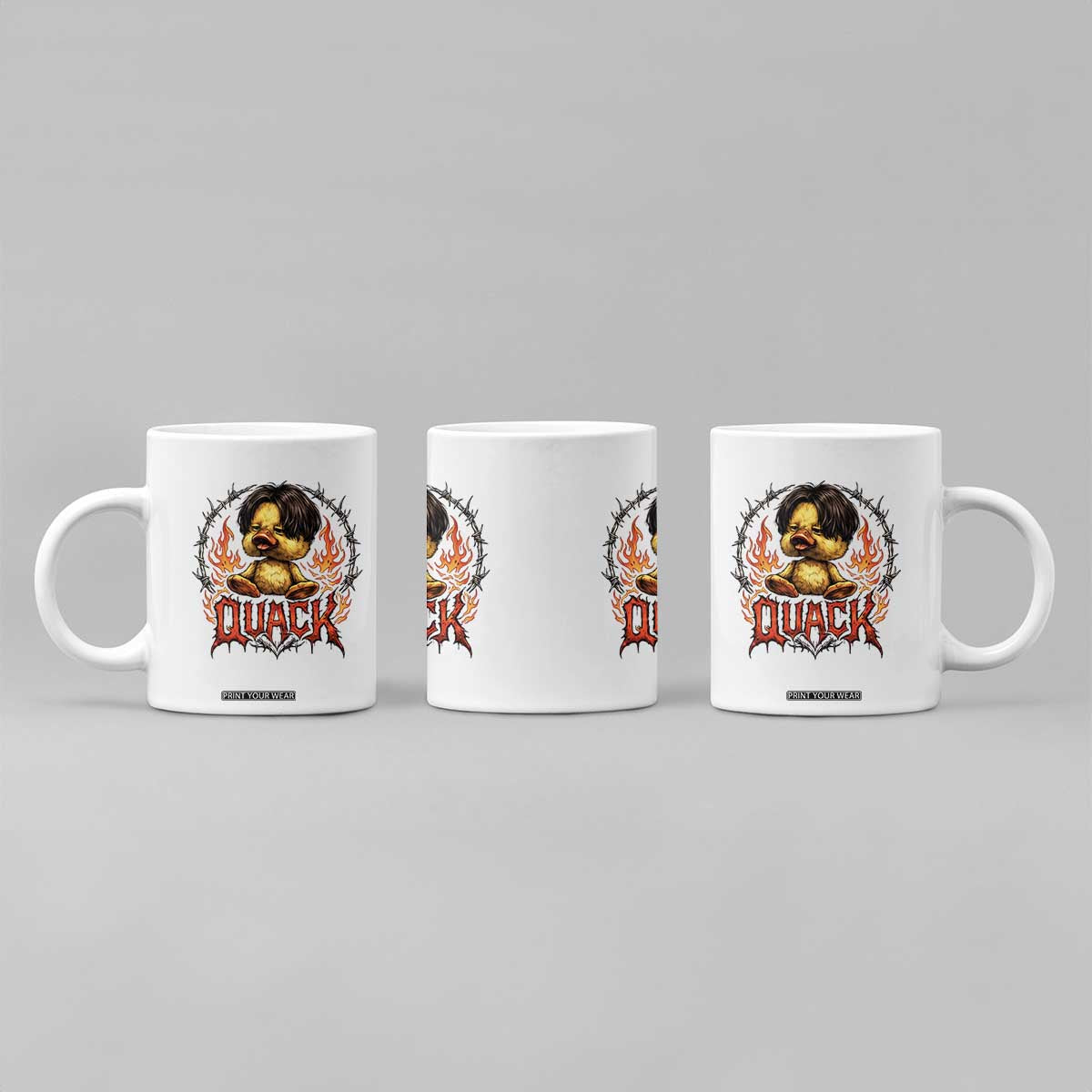 Funny Duck Metal Concert Coffee Mug Rock Band Quack Meme TS14 Print Your Wear