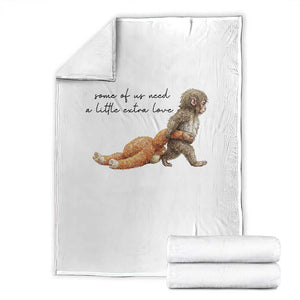 Punch Mokey Throw Blanket Viral Trend Baby Monkey Meme TS14 White Print Your Wear