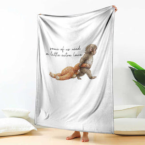Punch Mokey Throw Blanket Viral Trend Baby Monkey Meme TS14 Print Your Wear