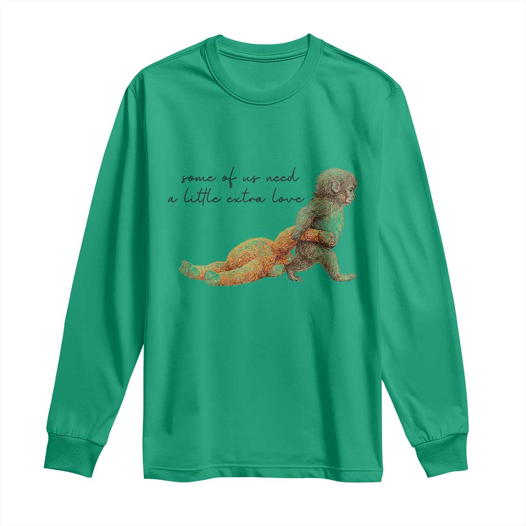 Punch Mokey Long Sleeve Shirt Viral Trend Baby Monkey Meme TS14 Irish Green Print Your Wear