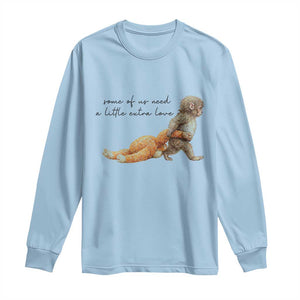 Punch Mokey Long Sleeve Shirt Viral Trend Baby Monkey Meme TS14 Light Blue Print Your Wear