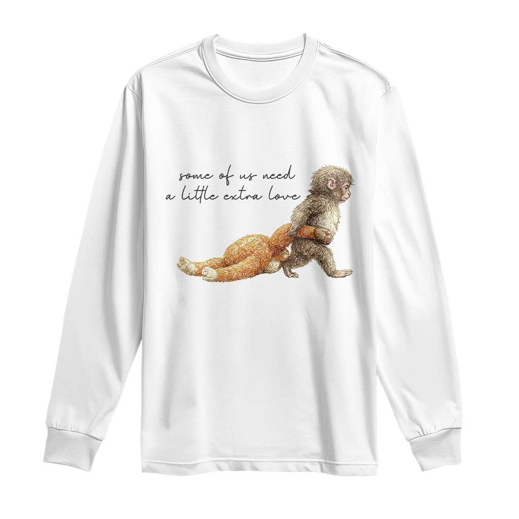 Punch Mokey Long Sleeve Shirt Viral Trend Baby Monkey Meme TS14 White Print Your Wear