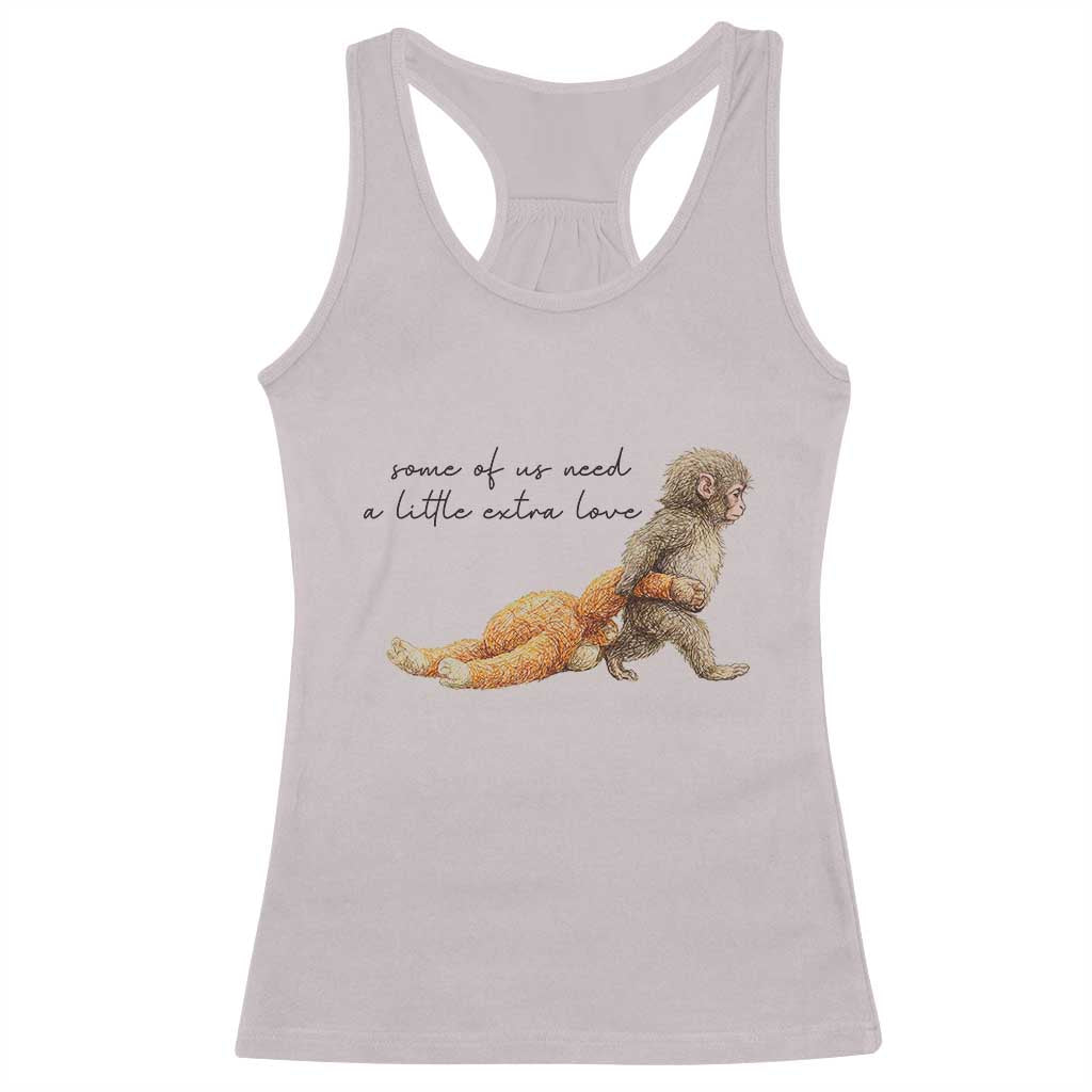 Punch Mokey Racerback Tank Top Viral Trend Baby Monkey Meme TS14 Ice Gray Print Your Wear