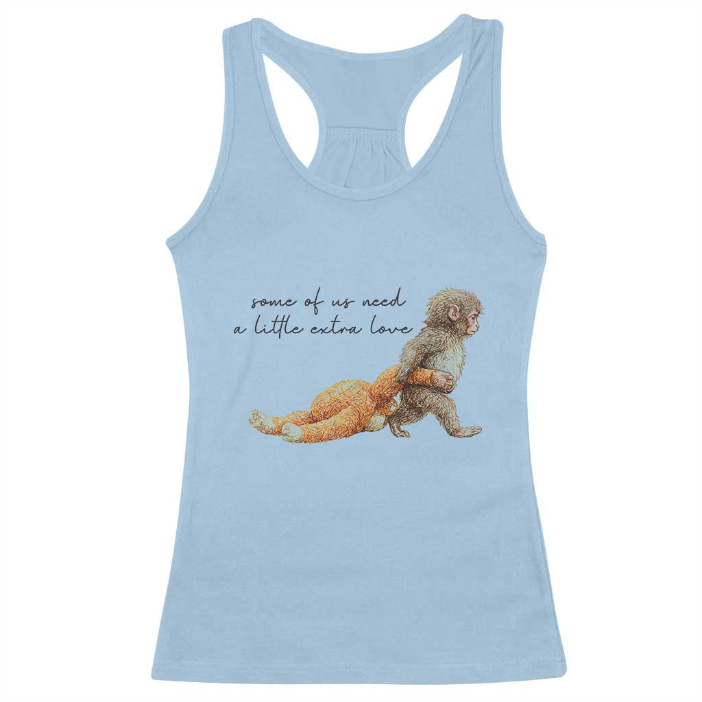 Punch Mokey Racerback Tank Top Viral Trend Baby Monkey Meme TS14 Light Blue Print Your Wear