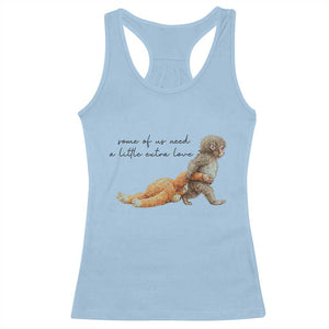 Punch Mokey Racerback Tank Top Viral Trend Baby Monkey Meme TS14 Light Blue Print Your Wear
