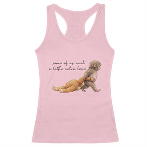Punch Mokey Racerback Tank Top Viral Trend Baby Monkey Meme TS14 Light Pink Print Your Wear