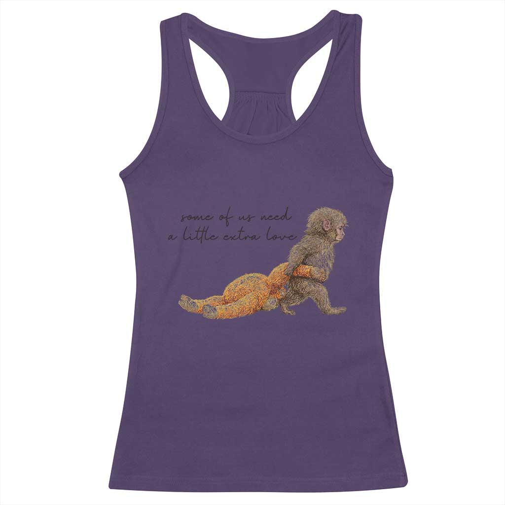 Punch Mokey Racerback Tank Top Viral Trend Baby Monkey Meme TS14 Purple Print Your Wear