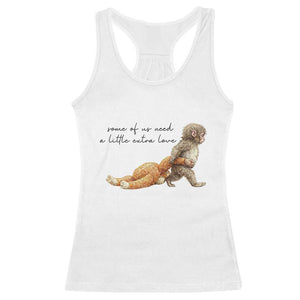 Punch Mokey Racerback Tank Top Viral Trend Baby Monkey Meme TS14 White Print Your Wear