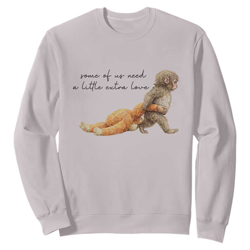 Punch Mokey Sweatshirt Viral Trend Baby Monkey Meme TS14 Ice Gray Print Your Wear
