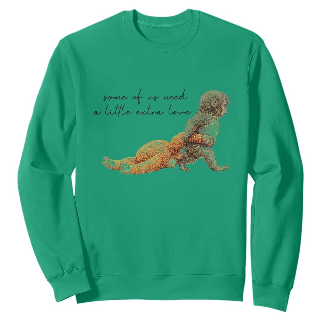 Punch Mokey Sweatshirt Viral Trend Baby Monkey Meme TS14 Irish Green Print Your Wear