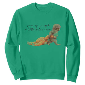 Punch Mokey Sweatshirt Viral Trend Baby Monkey Meme TS14 Irish Green Print Your Wear