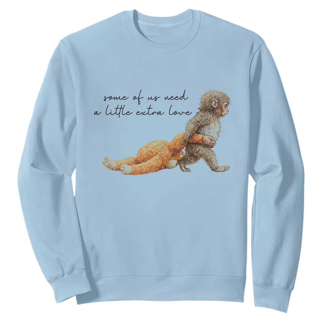 Punch Mokey Sweatshirt Viral Trend Baby Monkey Meme TS14 Light Blue Print Your Wear