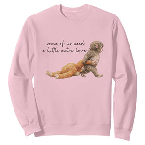 Punch Mokey Sweatshirt Viral Trend Baby Monkey Meme TS14 Light Pink Print Your Wear