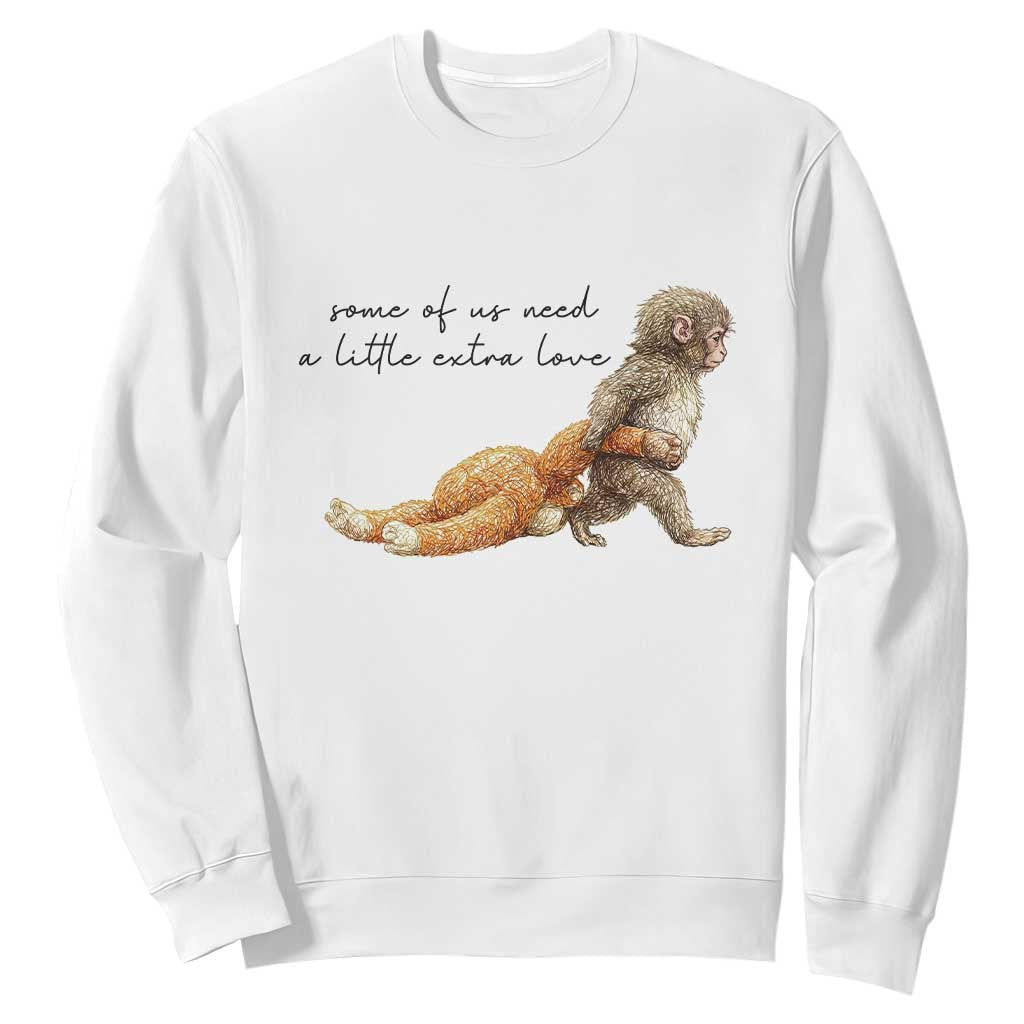Punch Mokey Sweatshirt Viral Trend Baby Monkey Meme TS14 White Print Your Wear