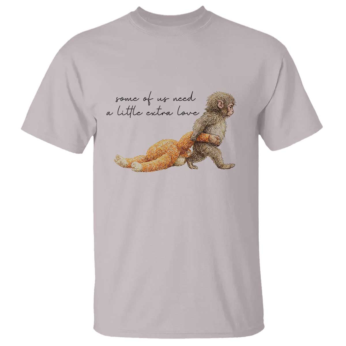 Punch Mokey T Shirt Viral Trend Baby Monkey Meme TS14 Ice Gray Print Your Wear
