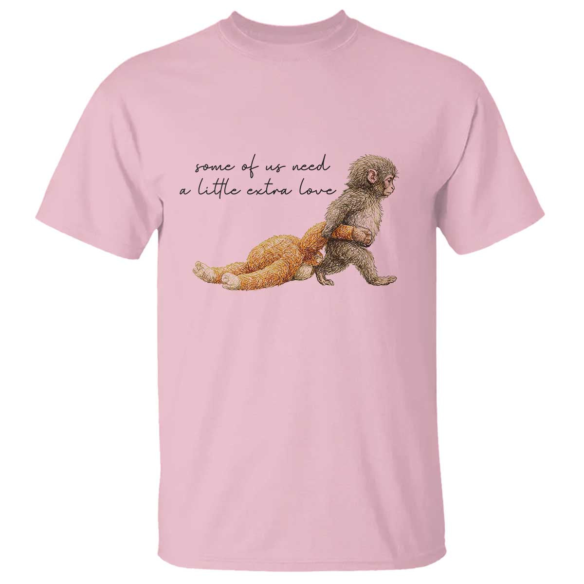 Punch Mokey T Shirt Viral Trend Baby Monkey Meme TS14 Light Pink Print Your Wear