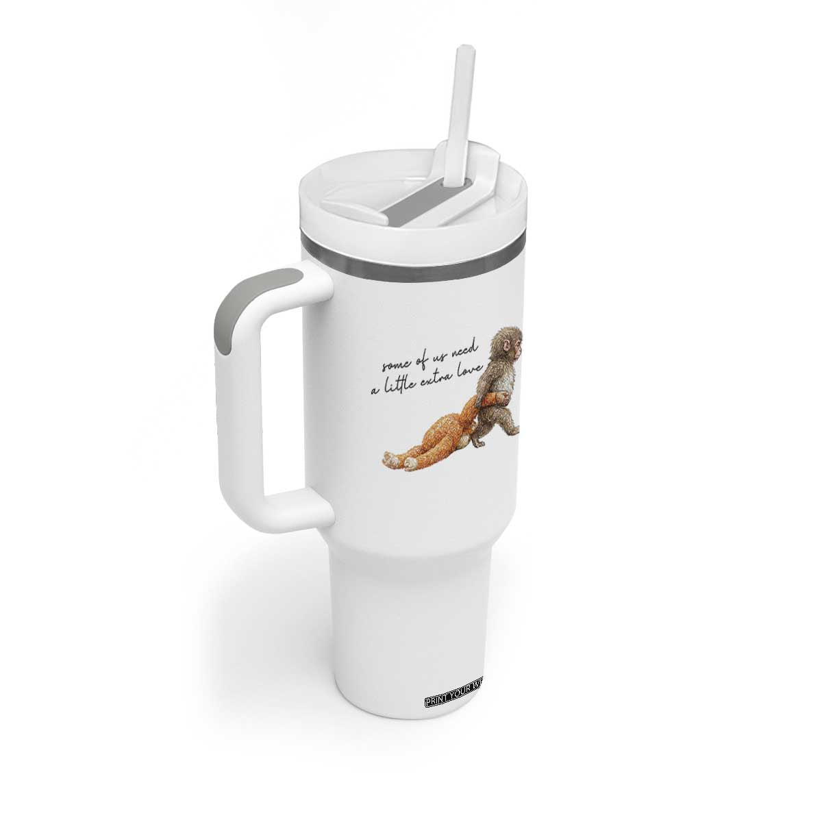 Punch Mokey Tumbler With Handle Viral Trend Baby Monkey Meme TS14 Print Your Wear