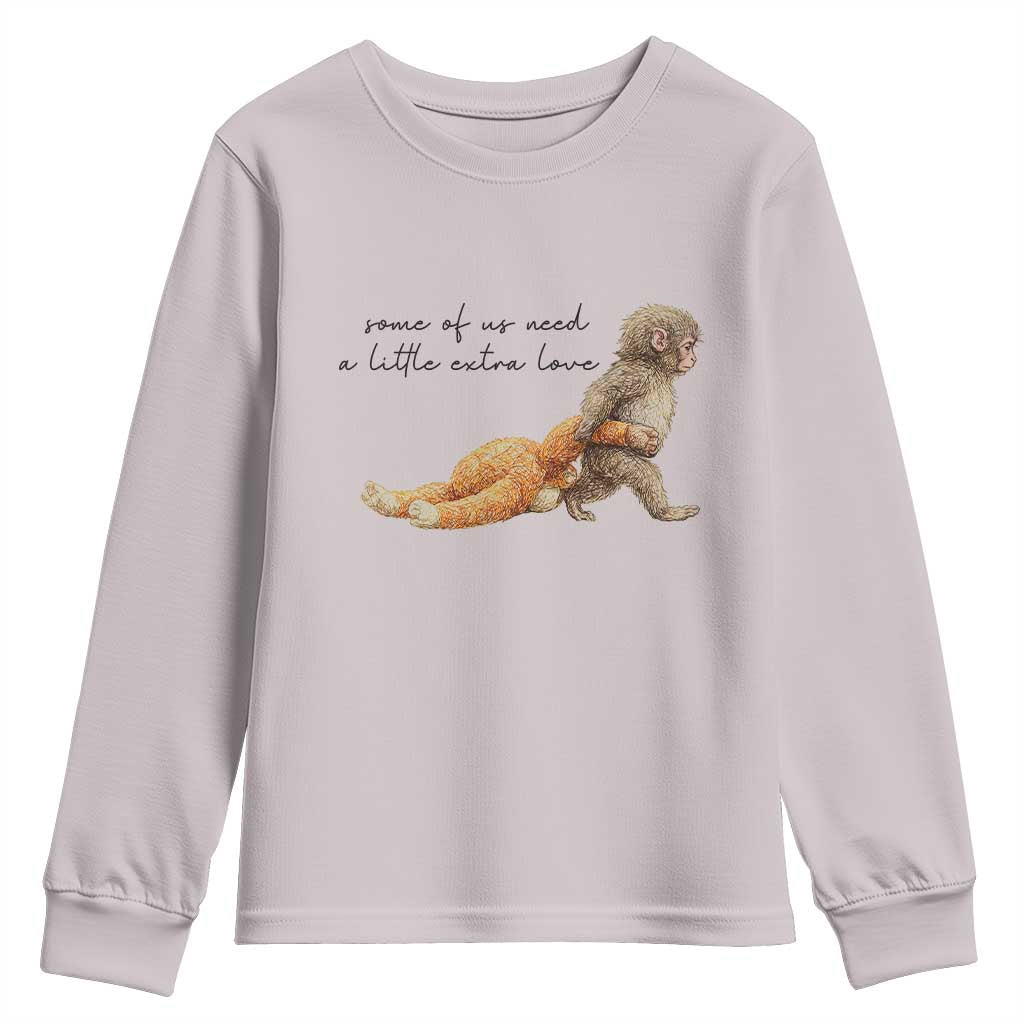 Punch Mokey Youth Sweatshirt Viral Trend Baby Monkey Meme TS14 Ice Gray Print Your Wear